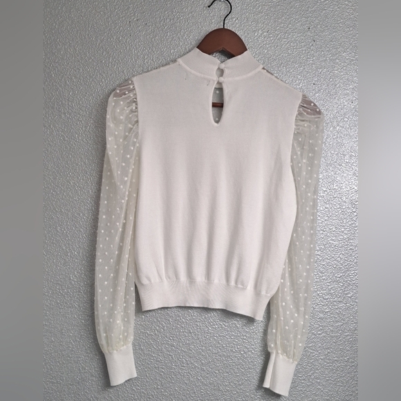 Forever 21 Knit Blouse With Swiss Dots - Picture 4 of 5